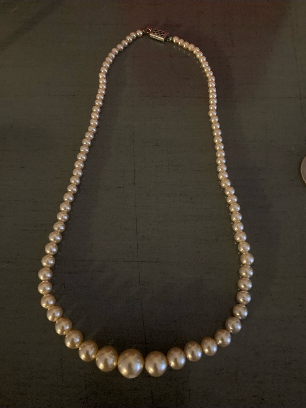 Classic Ivory Pearl Graduated Necklace - Unbranded